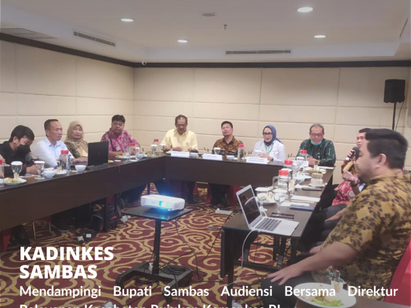 Kadinkes Dampingi Bupati Sambas Audiensi Bersama Direktur Yankes Rujukan Kemenkes RI