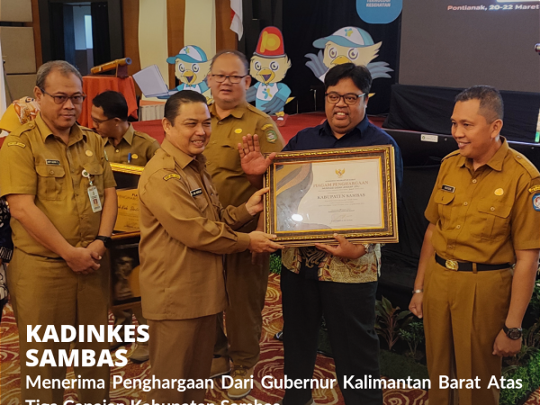 Gubernur Kalbar Berikan Tiga Penghargaan Kepada Kabupaten Sambas