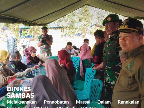 Penutupan TMMD Kodim 1208/Sbs, Dinkes Sambas Laksanakan Pengobatan Massal