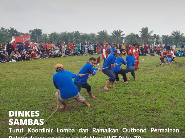 Warga Dinkes Sambas turut ramaikan Outbond Permainan Rakyat.