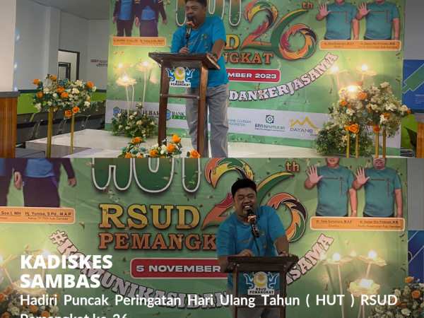 Kadiskes Hadiri Puncak HUT RSUD Pemangkat.