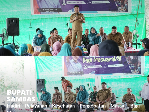 Bupati Sambas Hadiri Pengobatan Massal di Kecamatan Sejangkung.