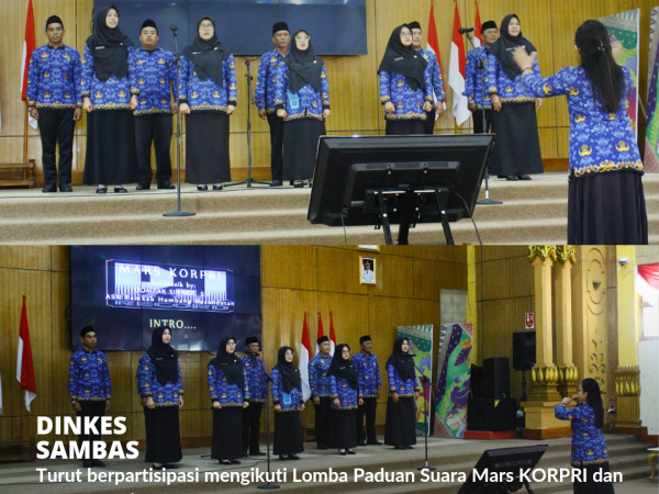 Tim Paduan Suara Dinkes Sambas ikuti lomba Mars Korpri.