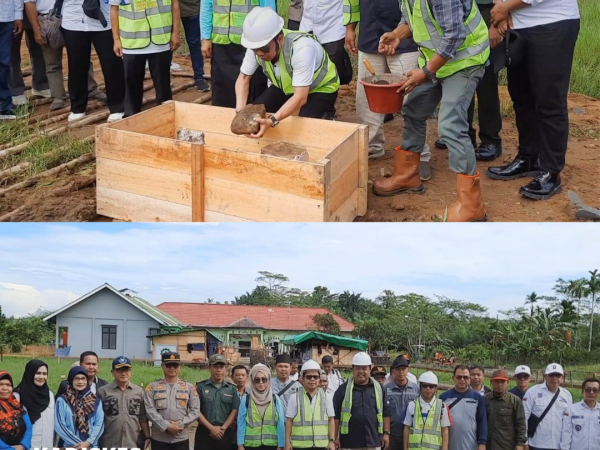 Kadiskes dampingi Bupati Sambas Peletakan Batu Pertama Pembangunan Puskesmas Sungai Baru.